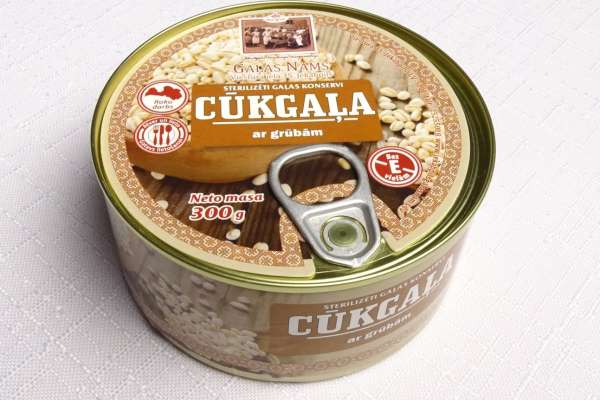 Konservi cūkgaļa ar grūbām