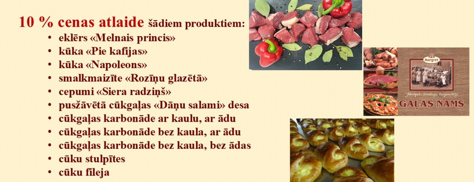Cenu atlaides ar Jēkabpils Gaļas Nama karti janvārī