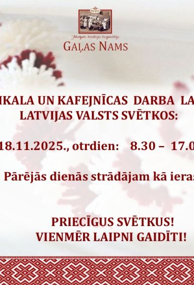 Darba laiks Latvijas valsts svētkos
