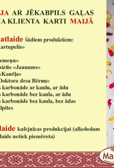 Akcija ar klienta karti maijā